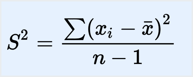 Sample variance formula