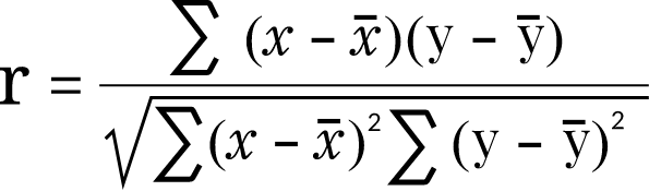 Correlation coefficient formula 