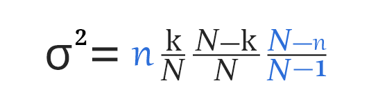 Standard deviation of Hypergeometric distribution