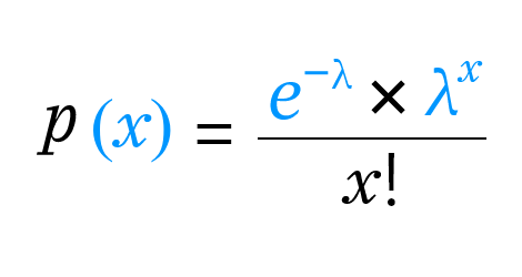Formula of Poisson distribution