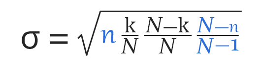 Variance of hypergeometric distribution 